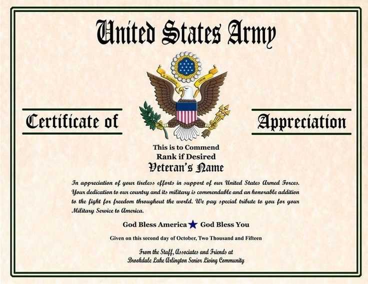 army letter of appreciation template