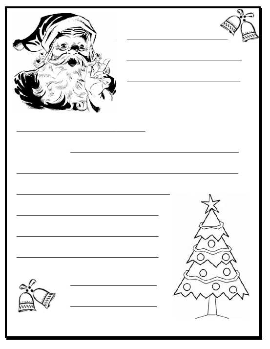 letter from santa template black and white