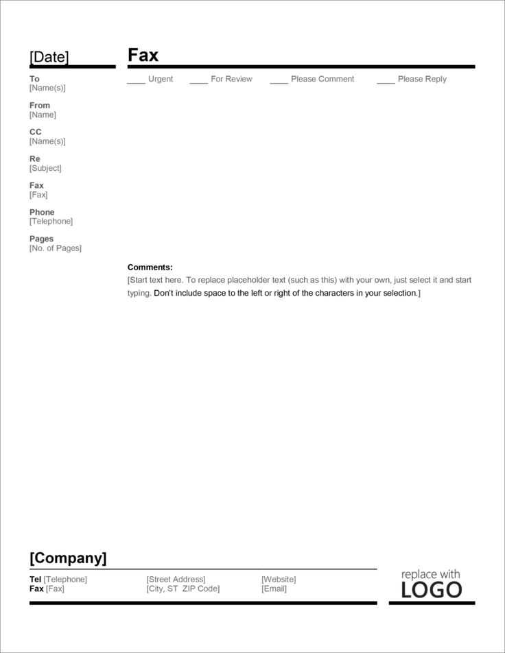 microsoft fax cover letter template