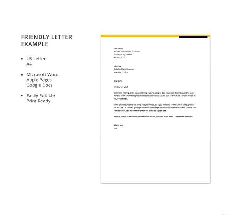 casual letter template