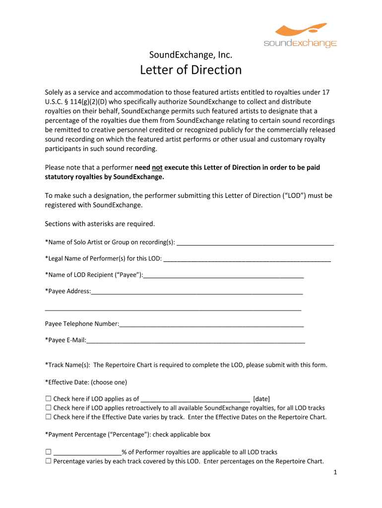 letter of direction to bank template