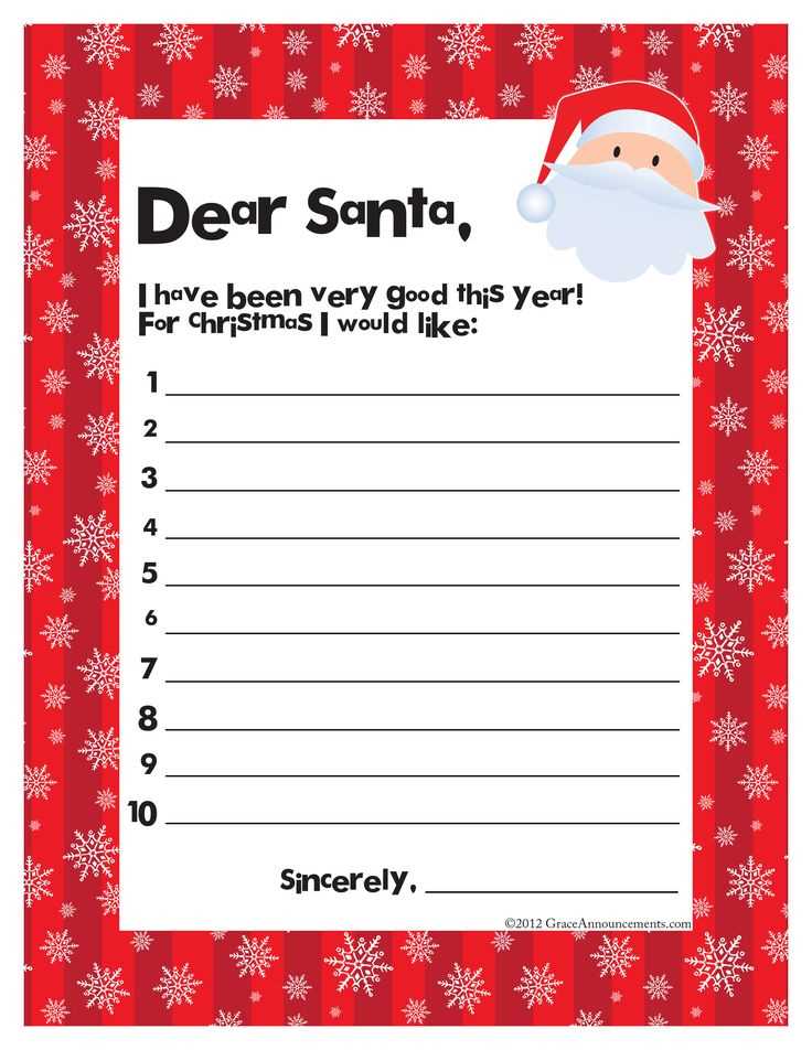 to santa claus letter template