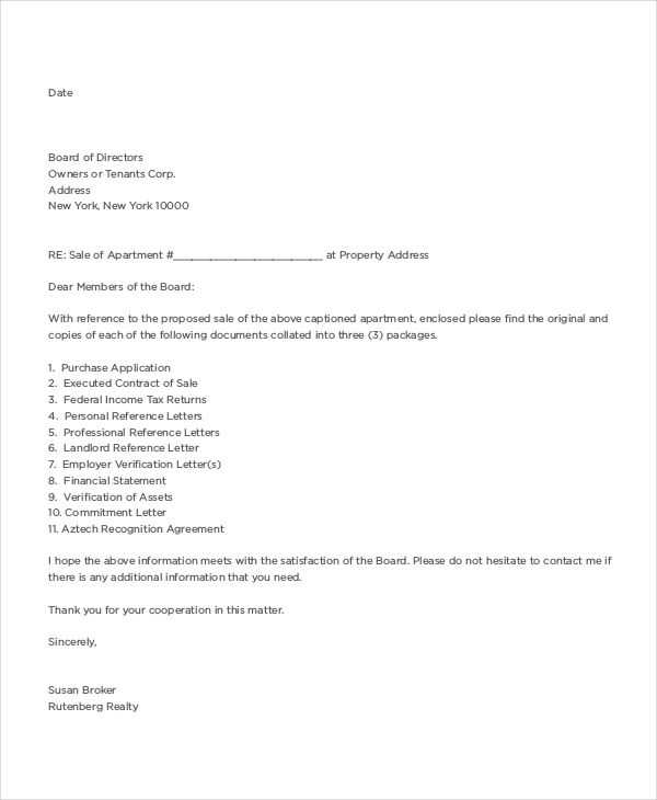 letter from landlord template