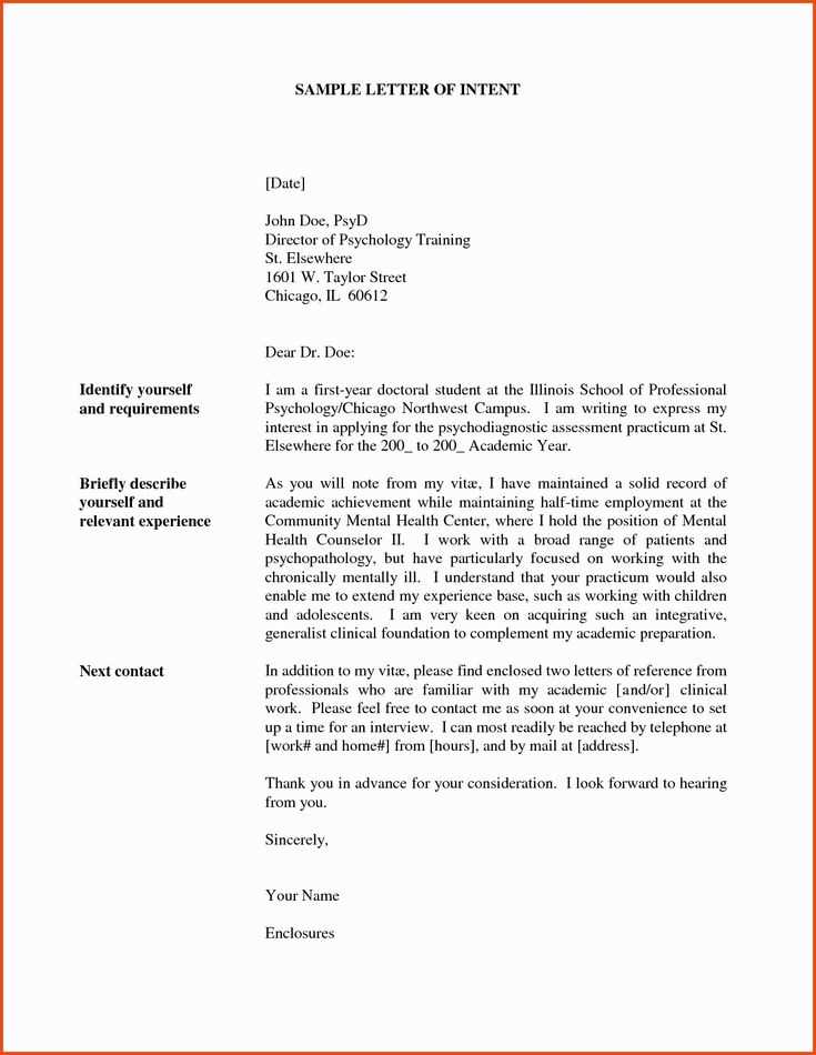 letter of intent for job template word