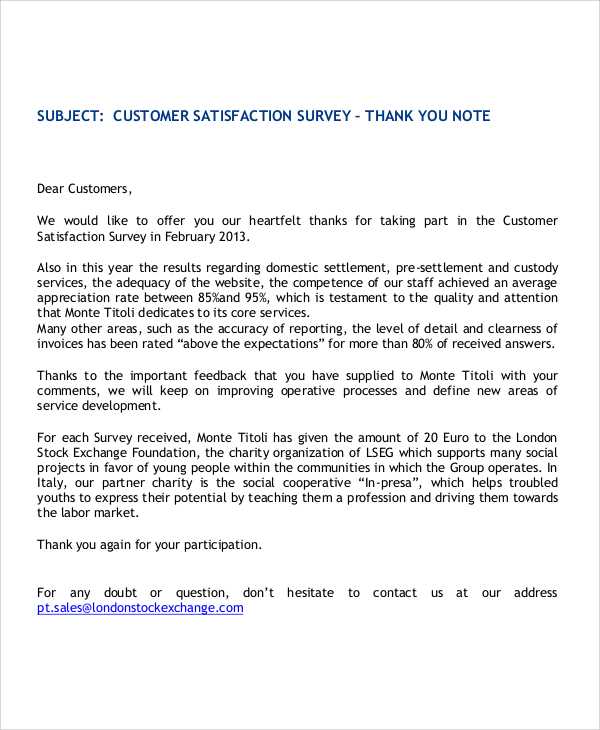 customer letter of satisfaction template