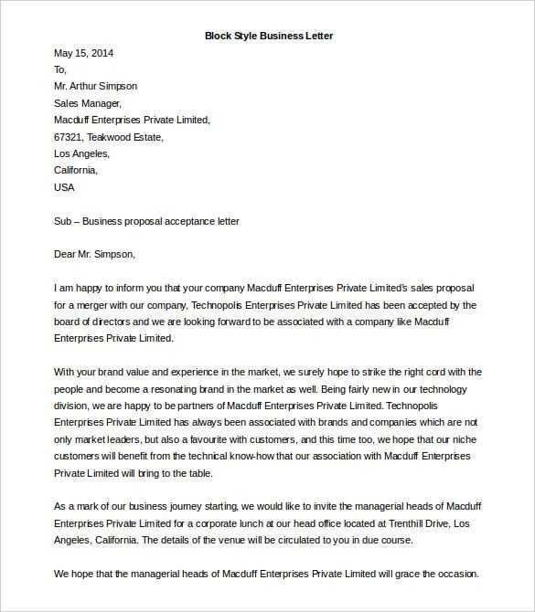 free business letter template word