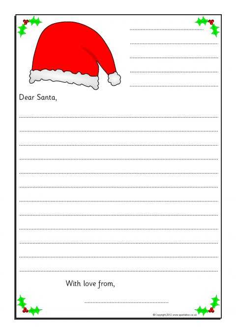 template for letter from santa