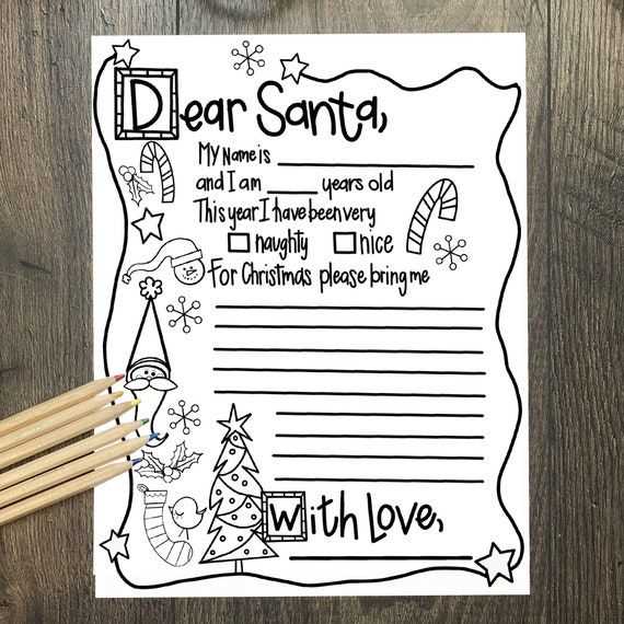 coloring santa letter template