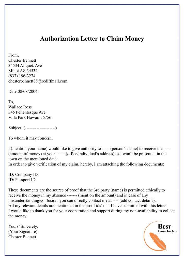 claim letter template word