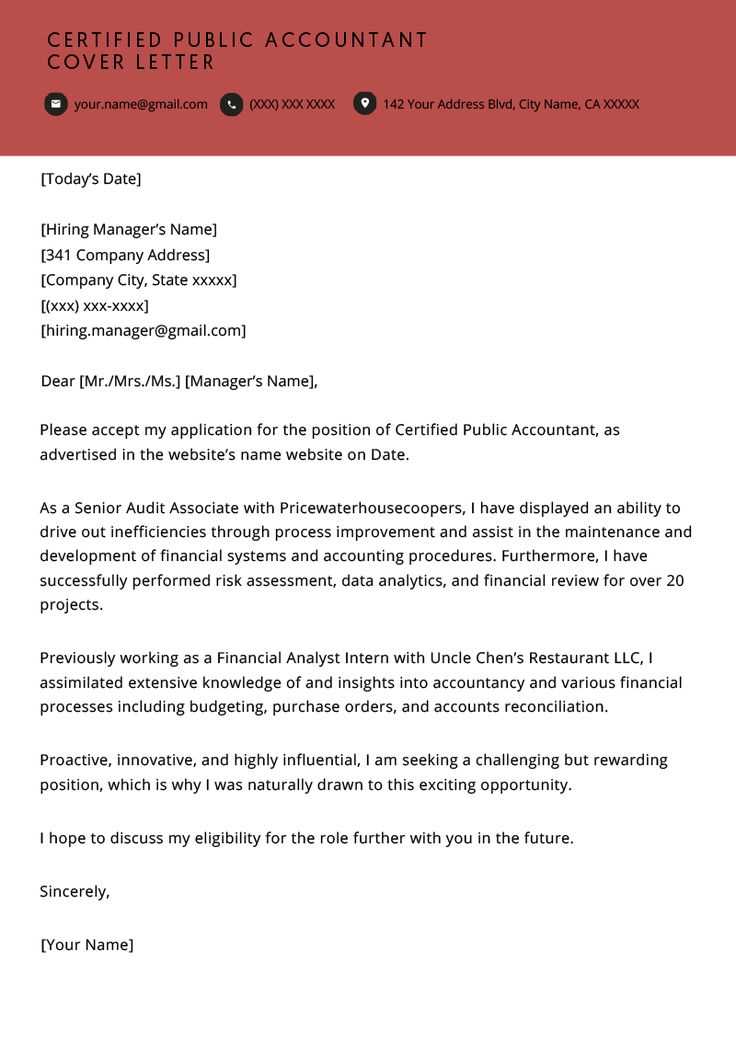 cover letter accounting template
