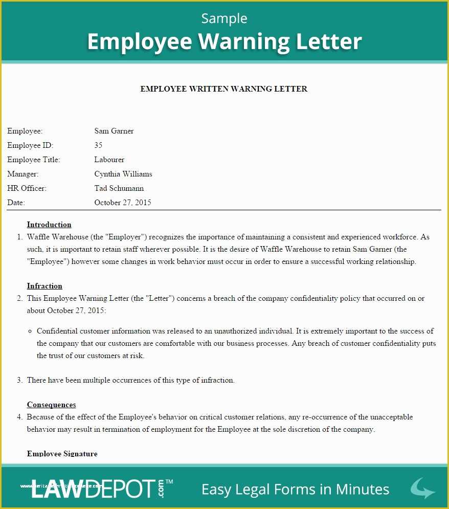 employee final warning letter template