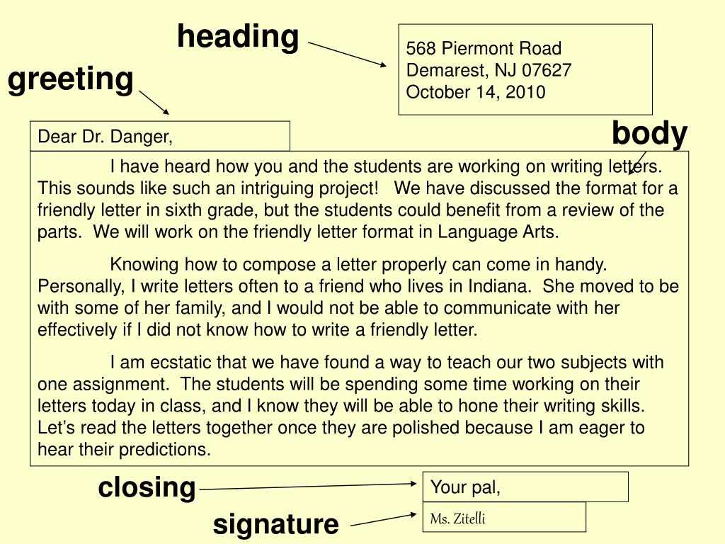 how to write a letter template for students