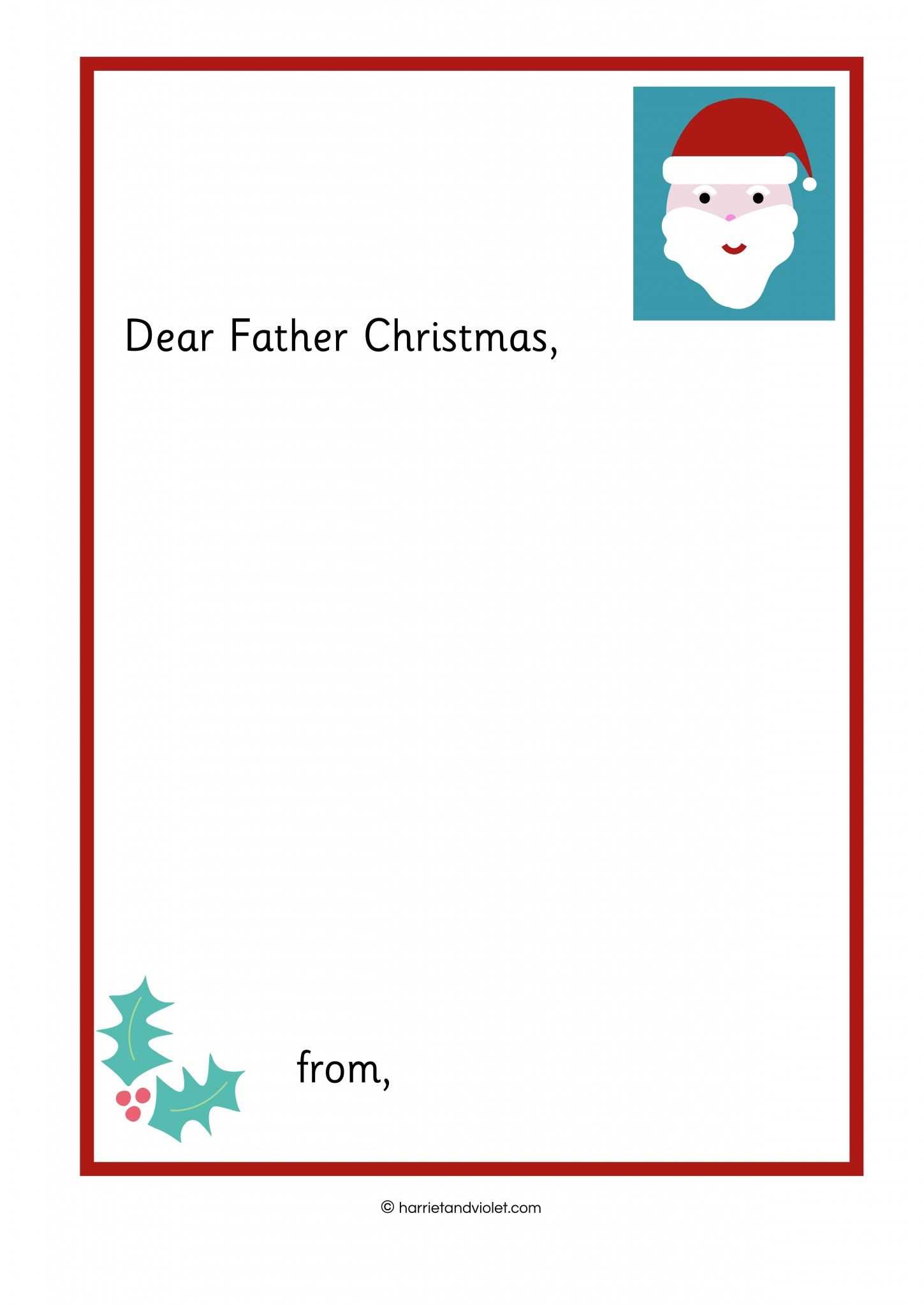 father christmas letter template