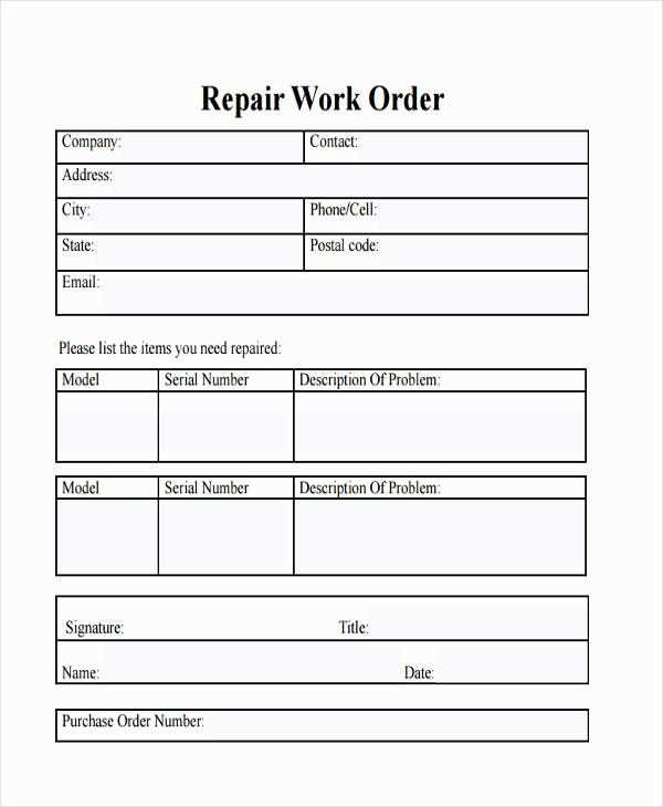 work order letter template