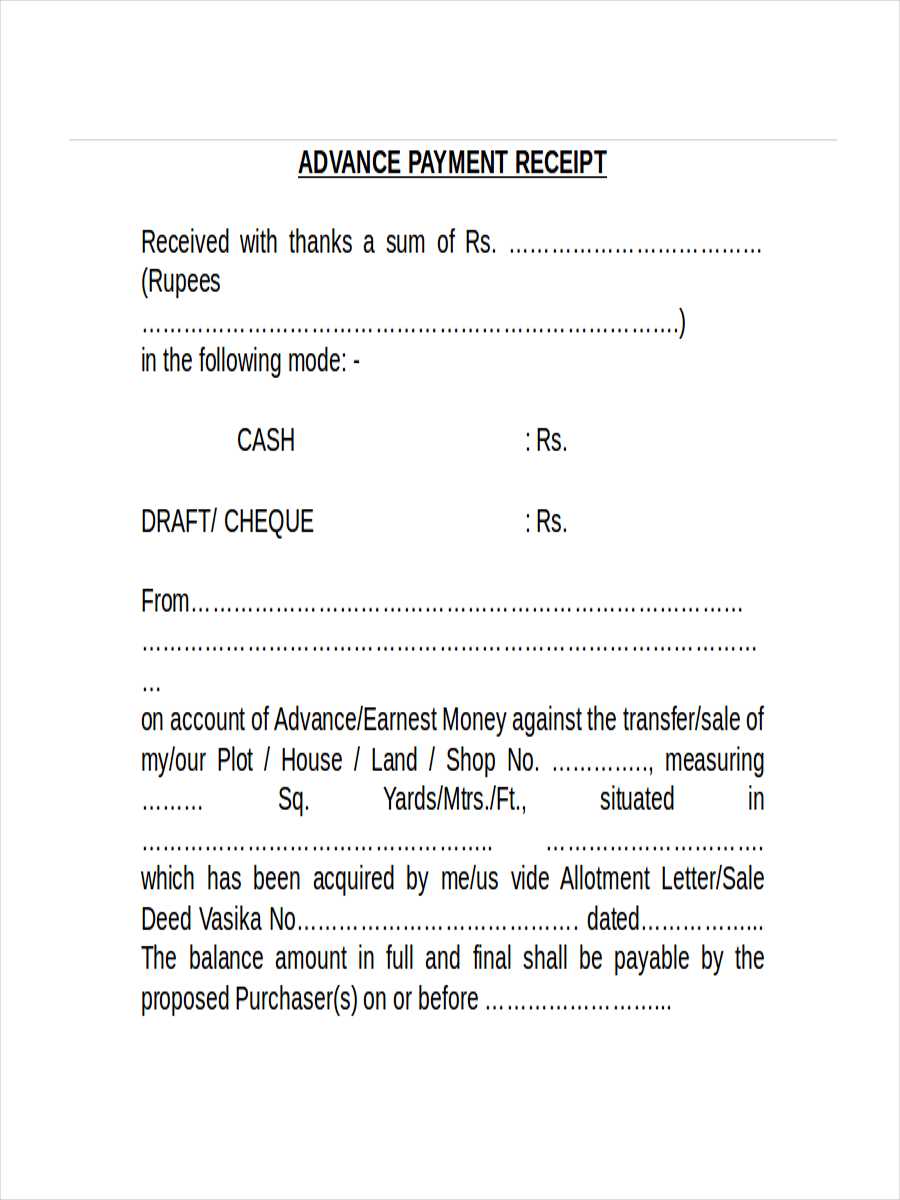 payment receipt letter template