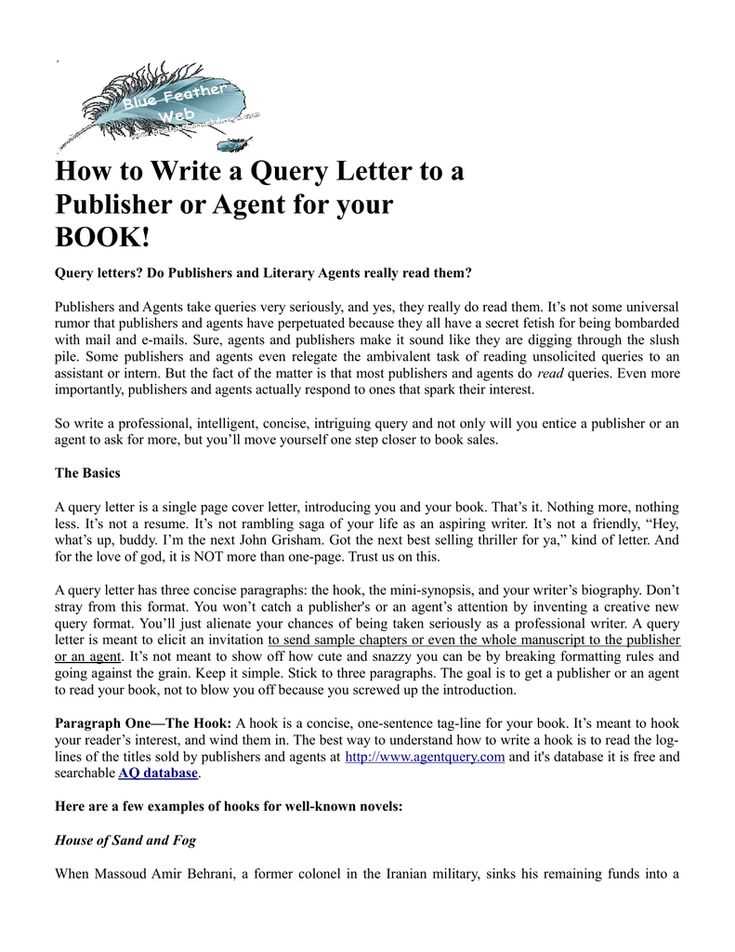 literary agent query letter template