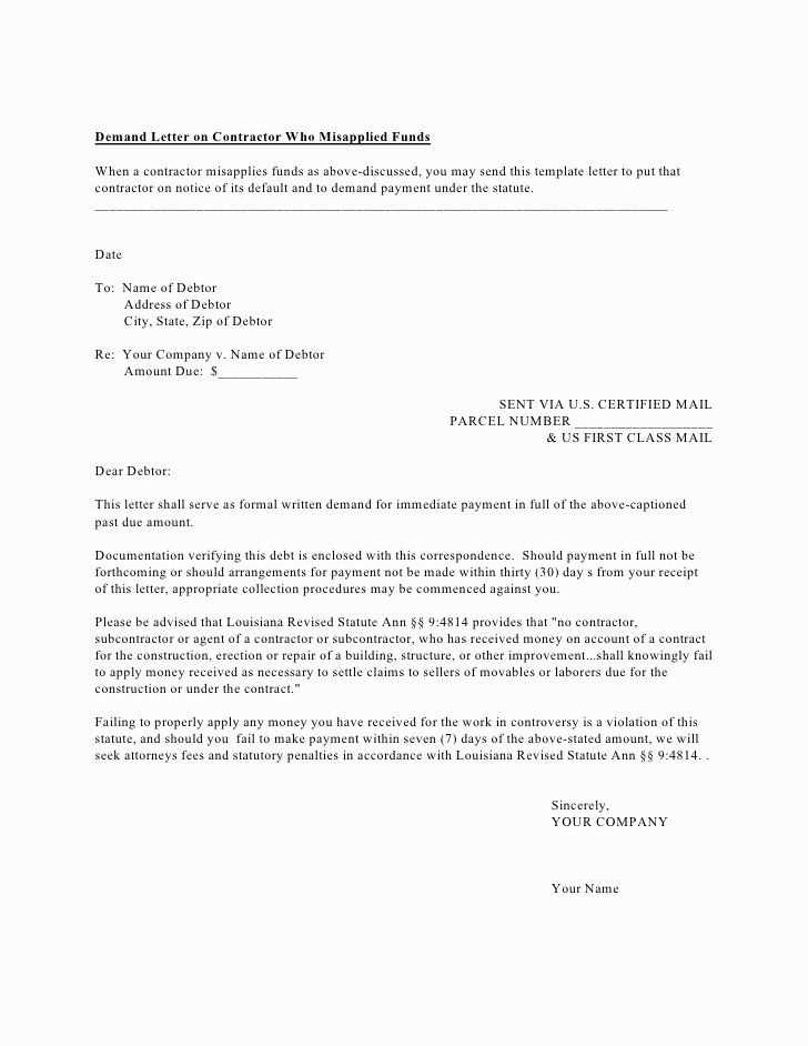 seven day demand letter template