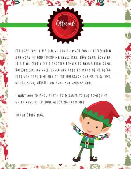 letter from elf on the shelf template free