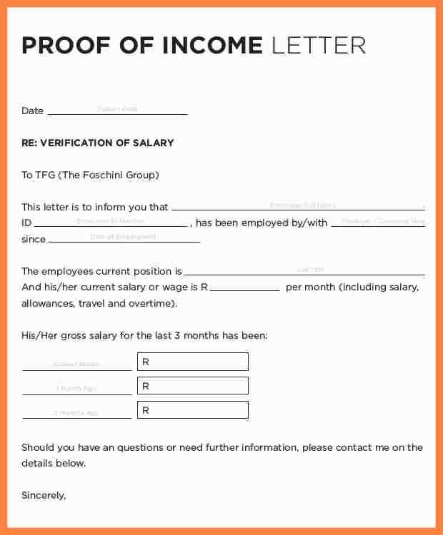 proof of income from employer letter template