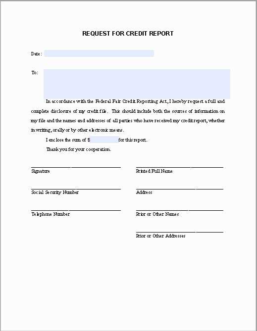 free credit report dispute letter template