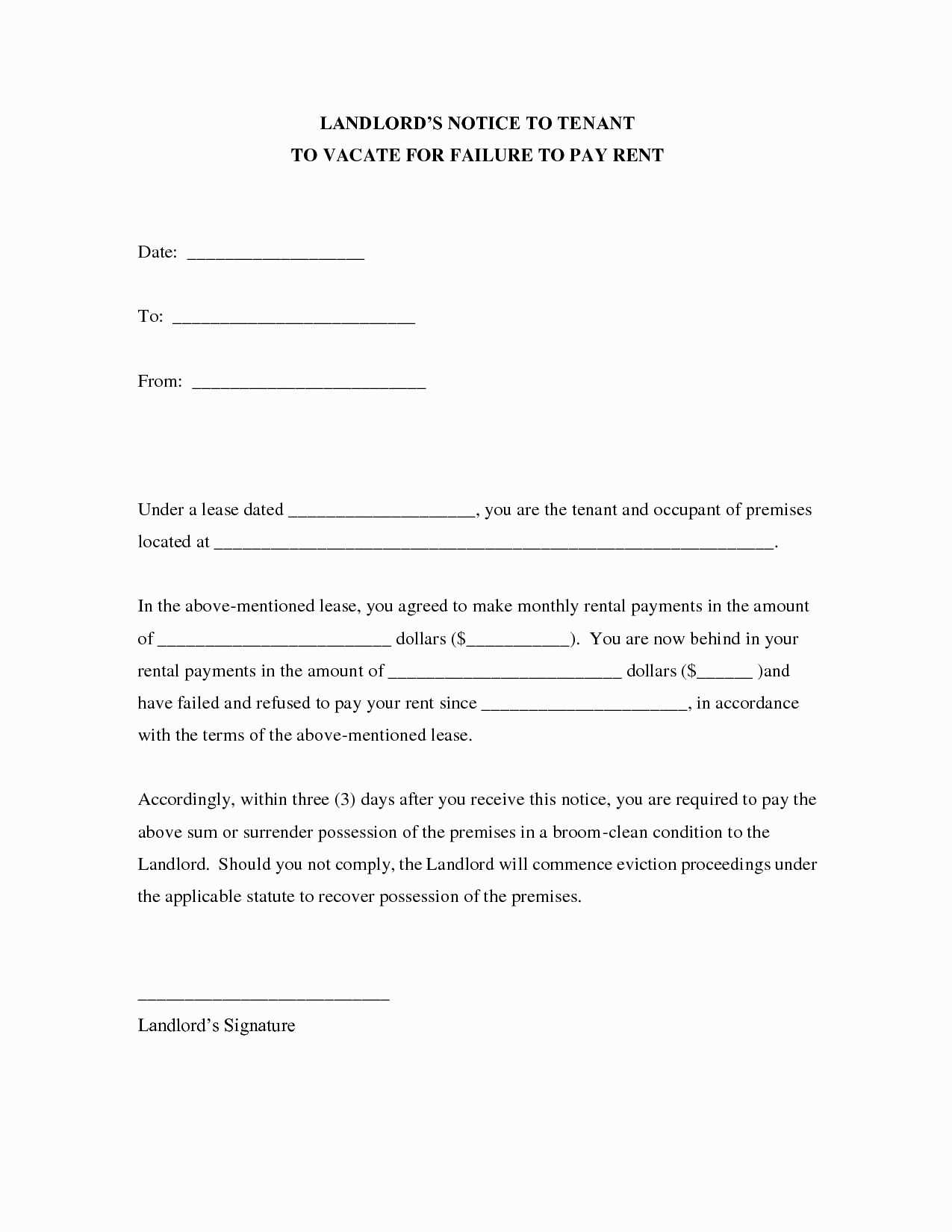 letter of notice to tenant template