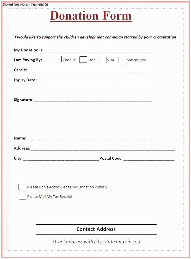 printable donation receipt letter template