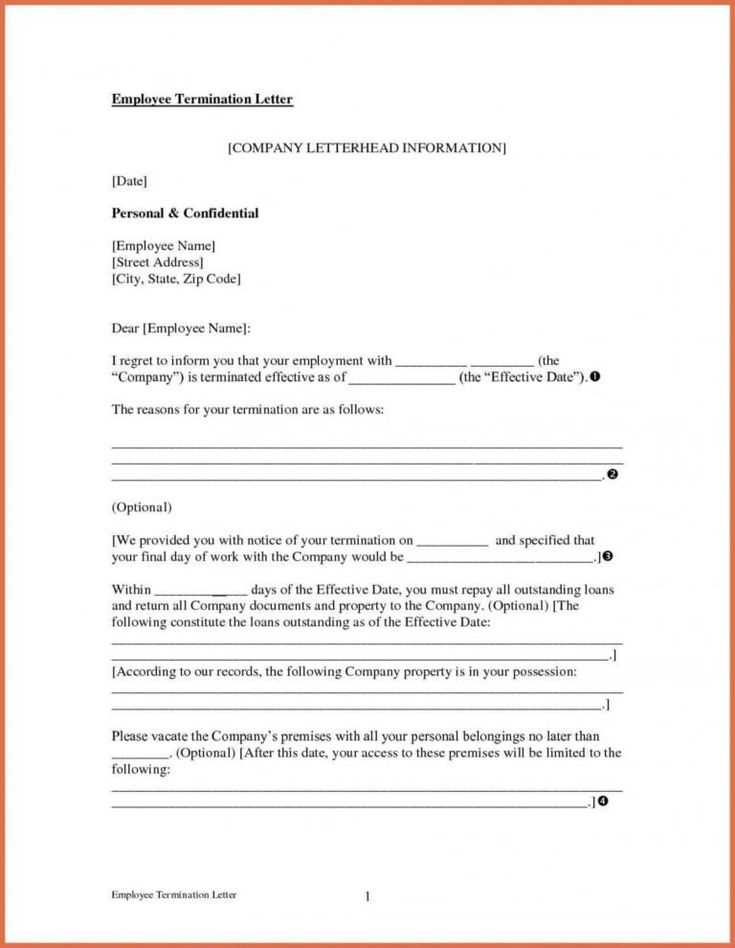 employment separation letter template