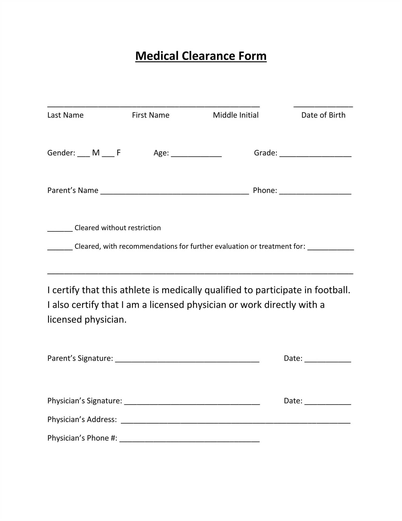 surgery clearance letter template