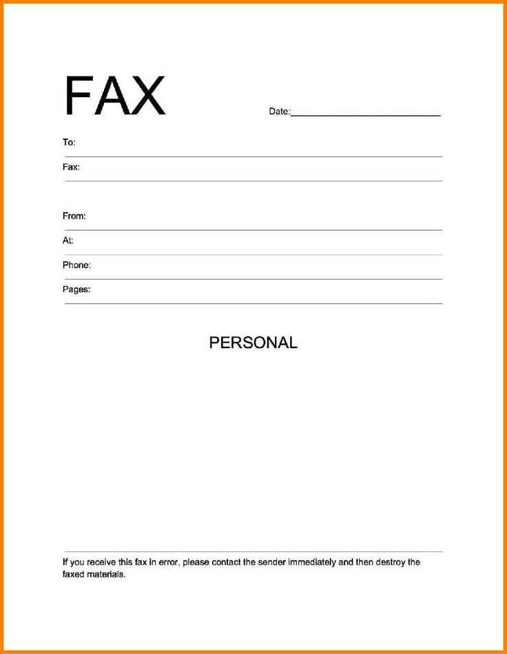 word fax cover letter template