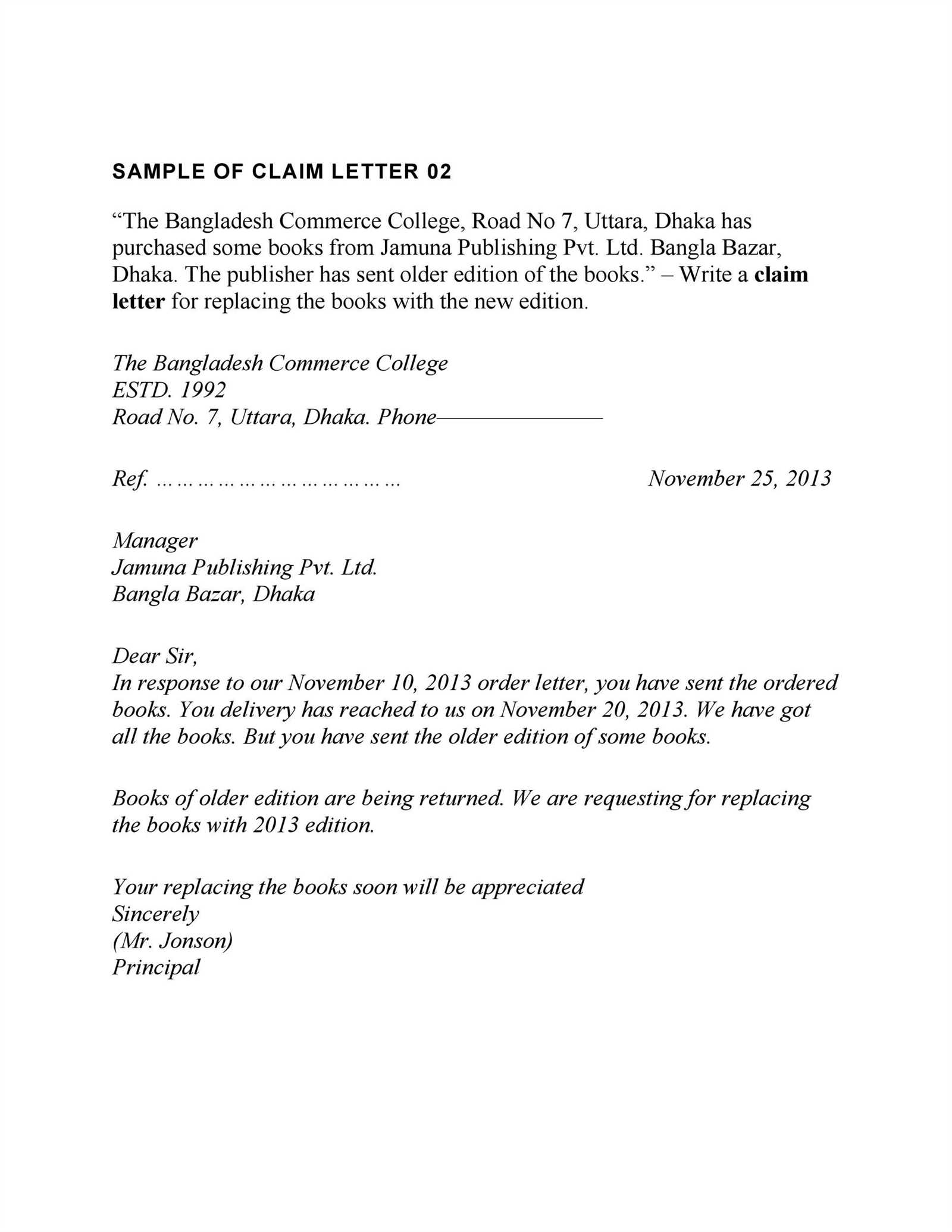 response to letter of claim template