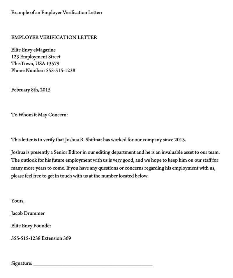 ein verification letter template