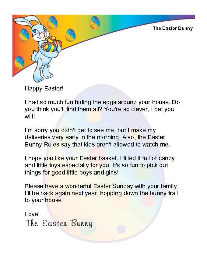 letter from the easter bunny free template