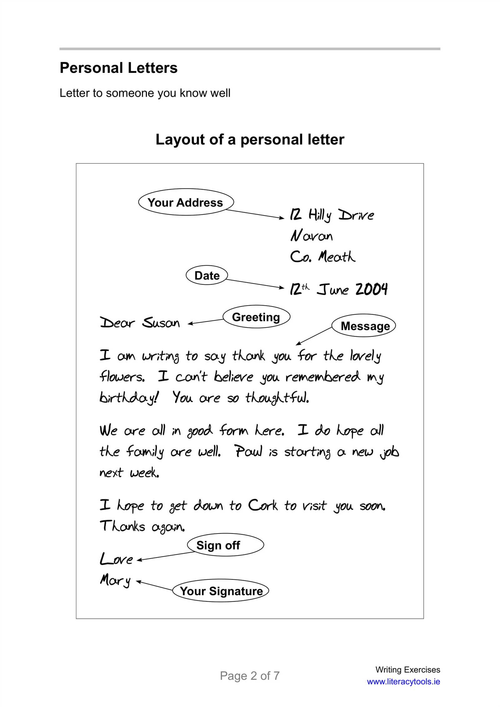 letter layout template