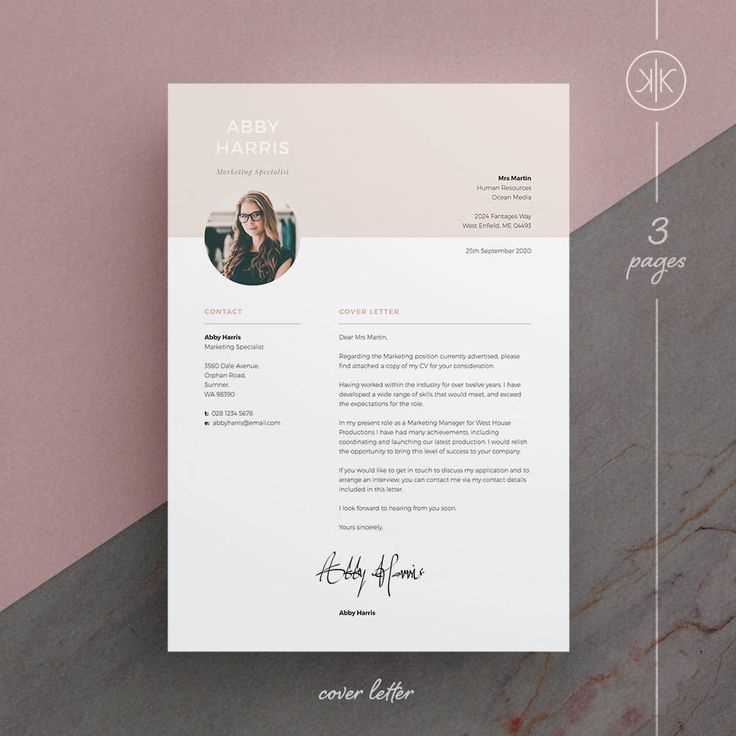 indesign cover letter template