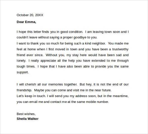 goodbye letter to coworkers template