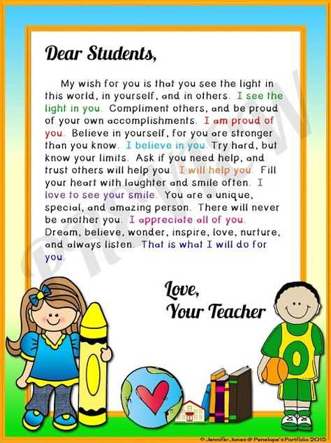 goodbye letter to students template