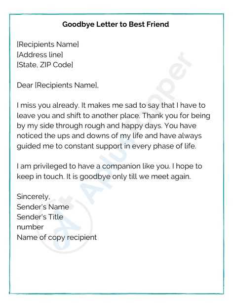 goodbye template letter