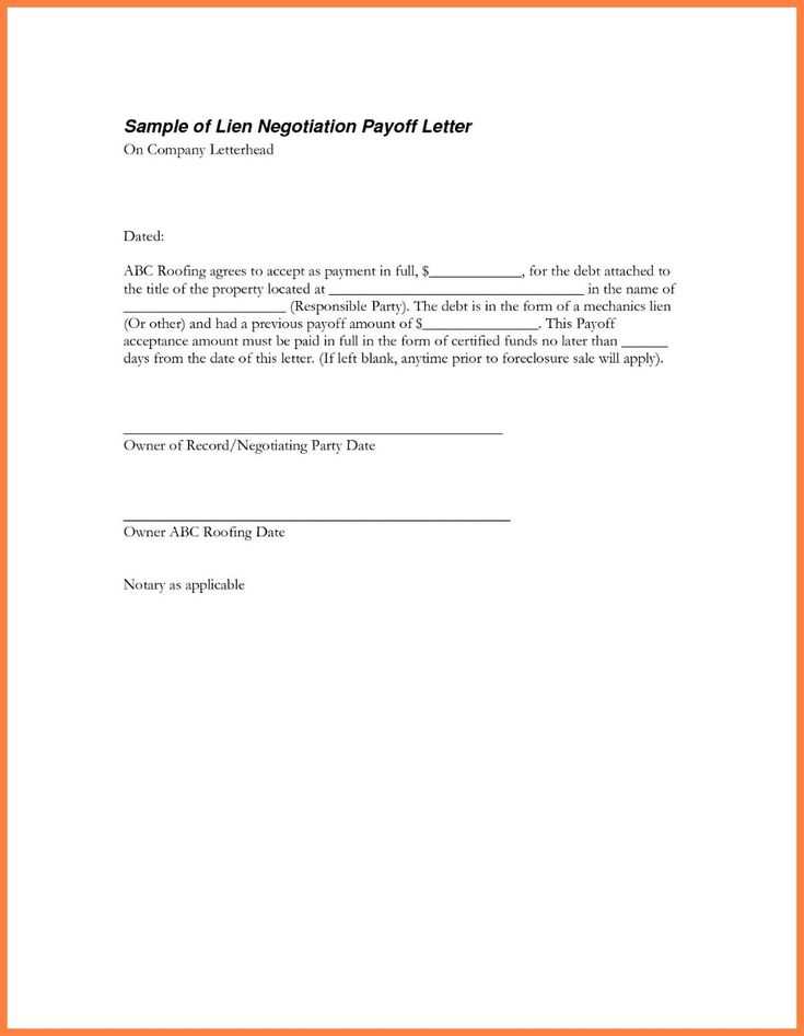 personal loan payoff letter template