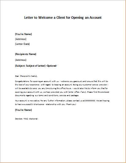 new client welcome letter template