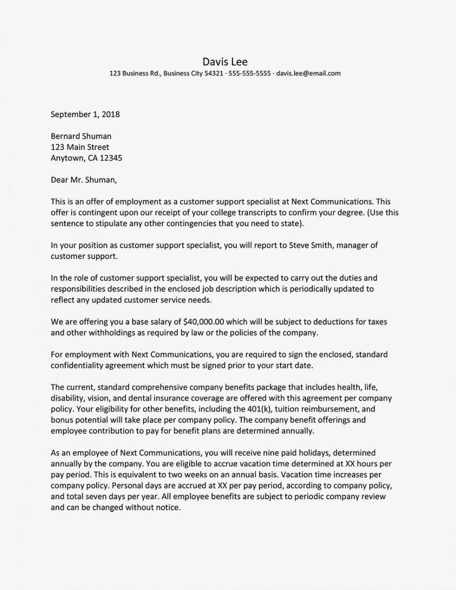 contract negotiation letter template