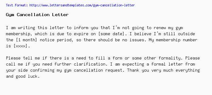 membership cancellation letter template