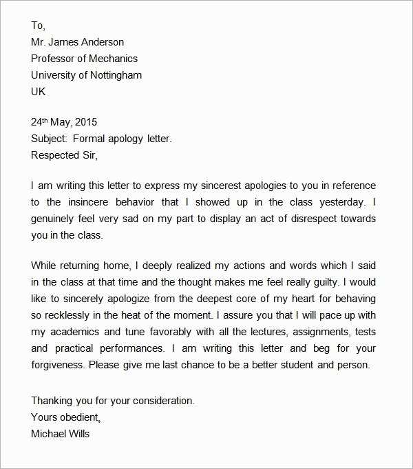 formal apology letter template