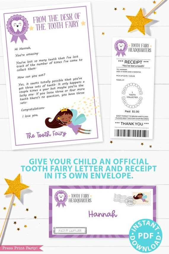 editable tooth fairy letter template pdf