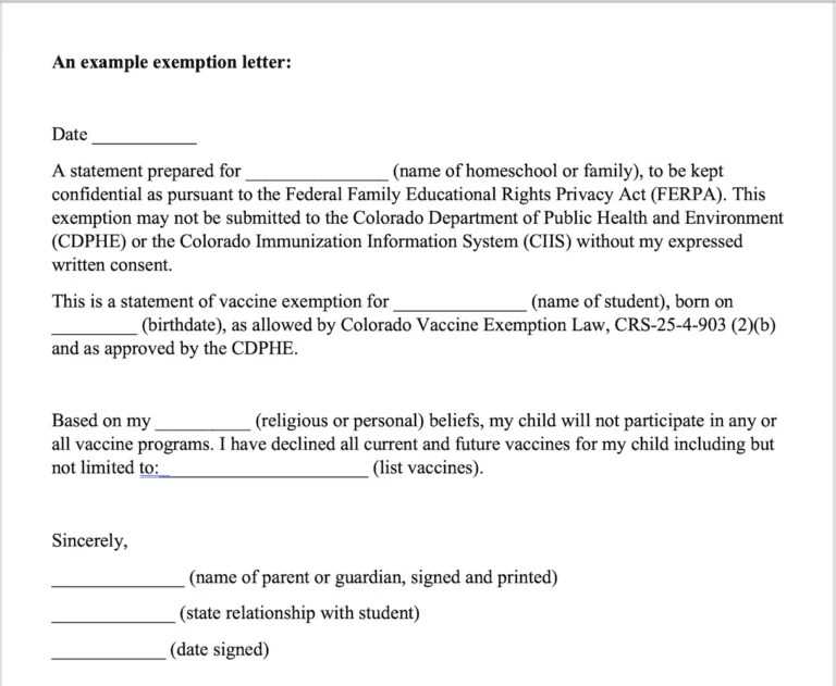 mask exemption letter template