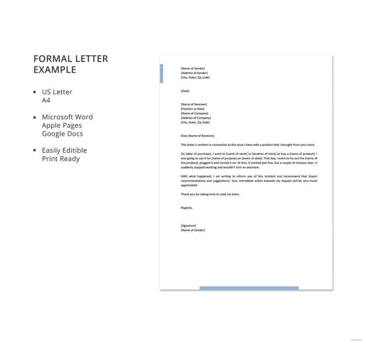 formal french letter template