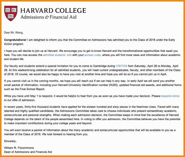 harvard cover letter template