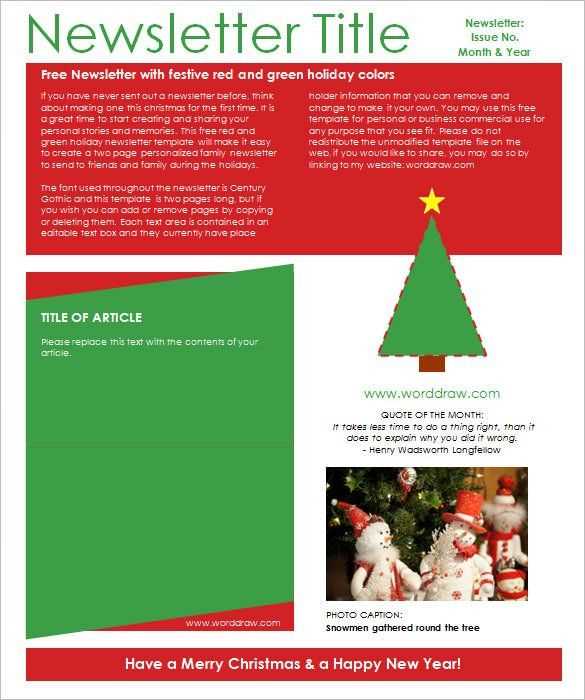 holiday letter template microsoft word