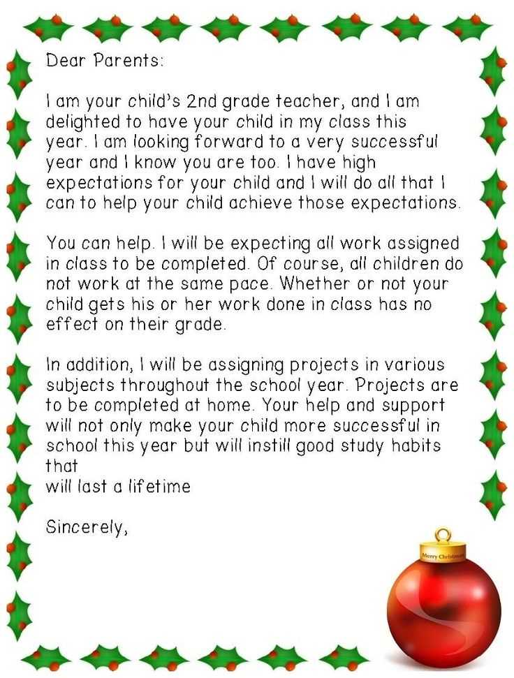 holiday letter word template