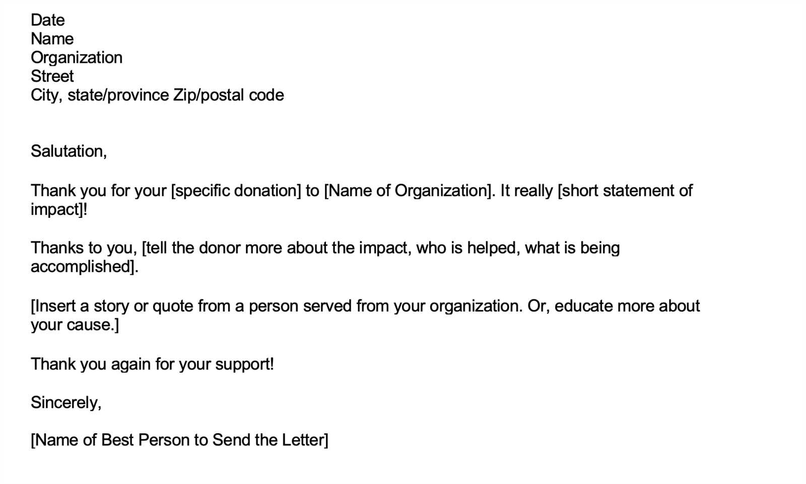 how to write a donation letter template