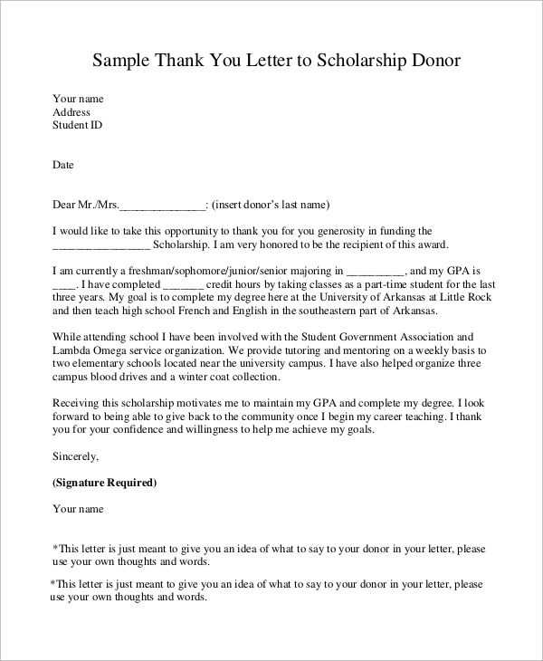 how to write a scholarship letter template